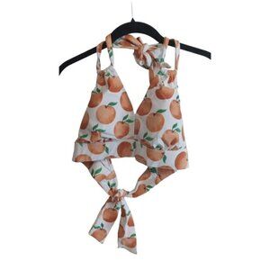 Peach Halter tie back swim top